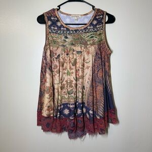 Anthropologie Liberty Garden Bohemian Sleeveless Patchwork Top